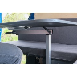 Swivel table mounted on the adjustable 360-degree leg in VanBus setup