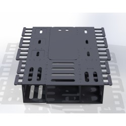 3D technical CAD model of the unfolded bed with side extensions