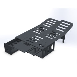 Projekt techniczny 3D CAD zabudowy KombiVan PREMIUM z regulowaną podporą konstrukcyjną łóżka